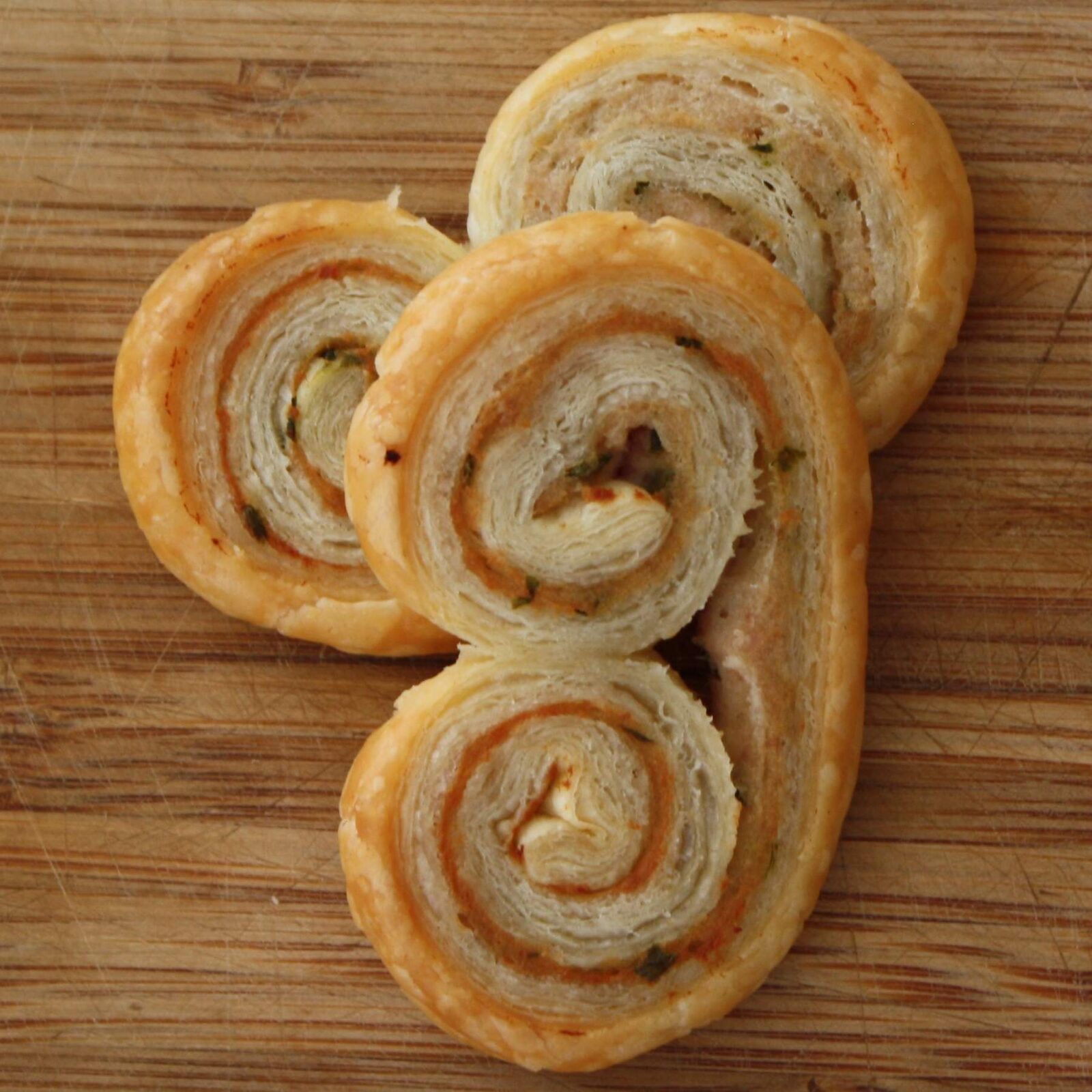 Palmiers apéritifs jambon-ricotta