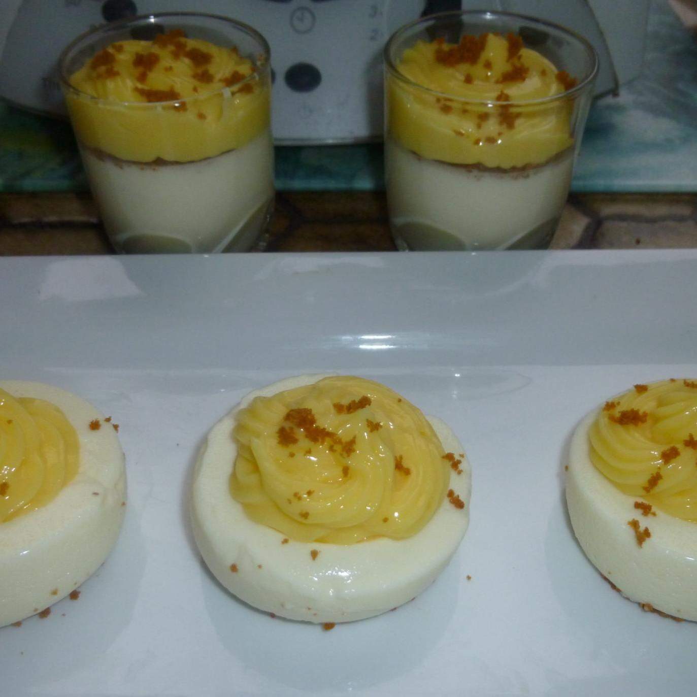 Panacotta au limoncello et lemon curd sur biscuit Spéculoos