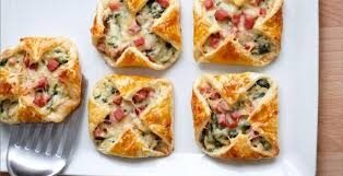 Paniers d'épinards et jambon