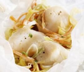Papillotes de Saint-Jacques au noilly