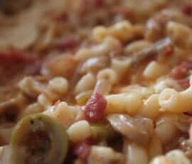 Pâtes lardons / Olives / Champignons