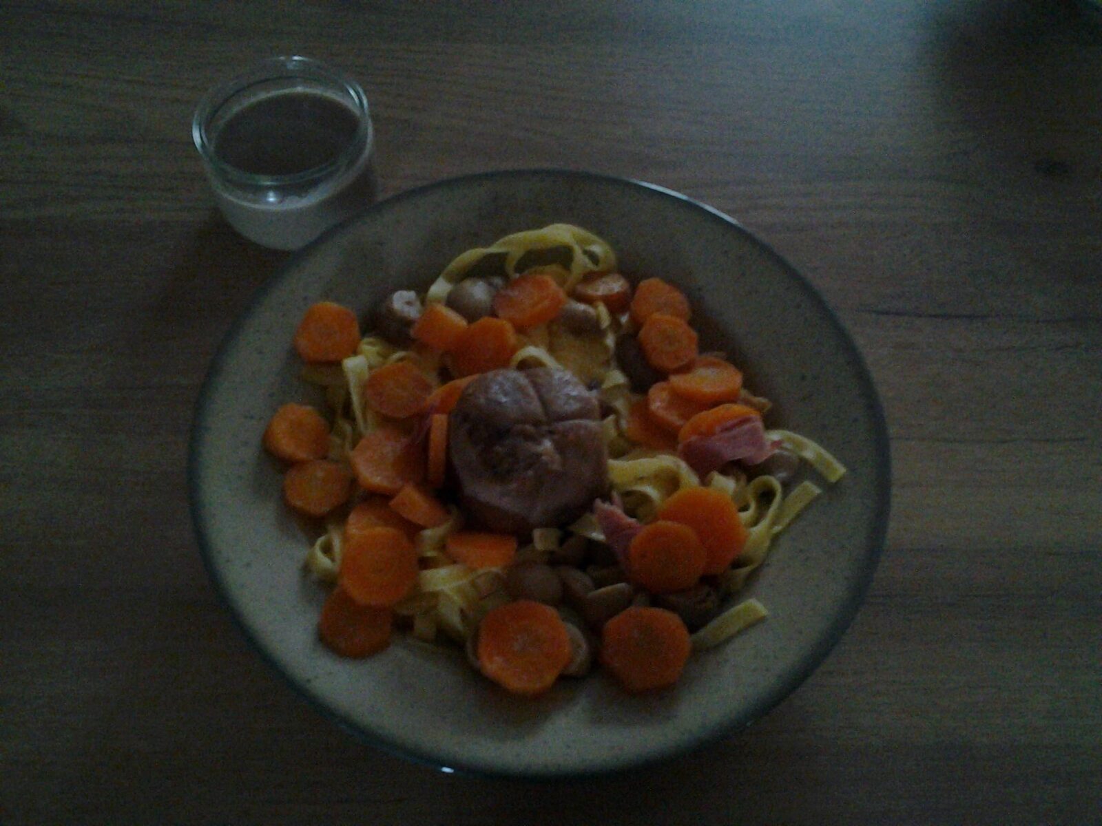 Paupiette de veaux aux carottes et champignon et ses tagliatelles