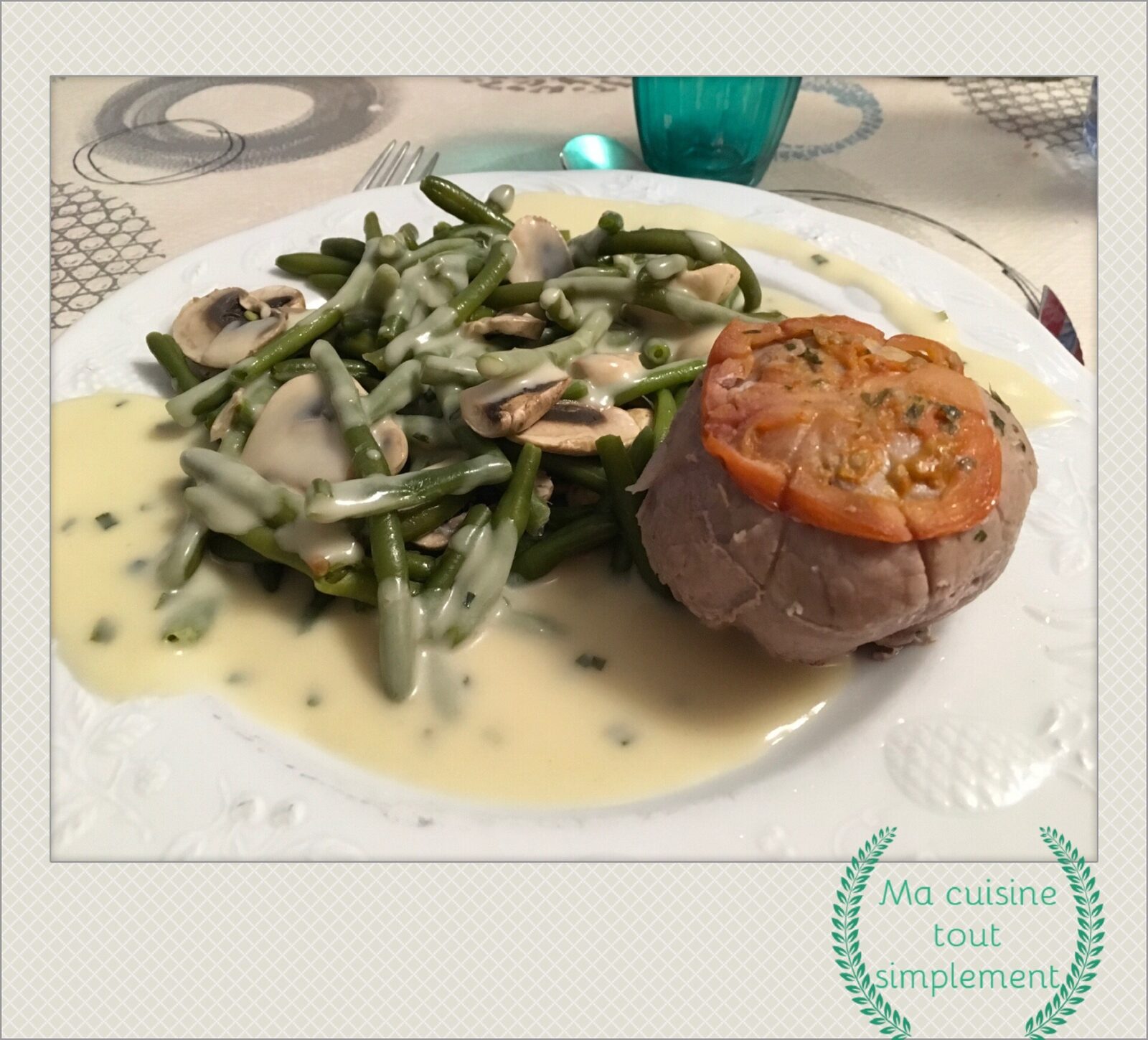 Paupiettes en sauce, champignons et légumes