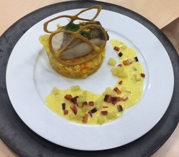 PAVES DE LIEU JAUNE EN VAPEUR DE CHOUCROUTE AUX AGRUMES