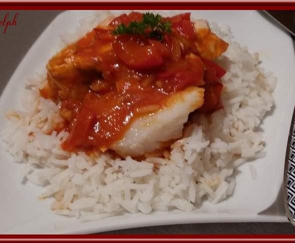 Pavés de saumon et cabillaud façon basquaise