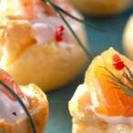 petits choux fourrés au saumon fumé