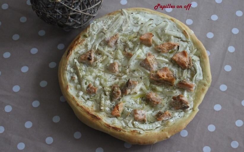 Pizza au saumon frais et fenouil