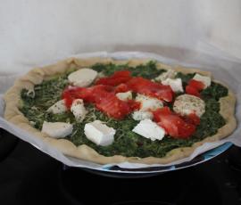 Pizza aux épinards {Recette illustrée}