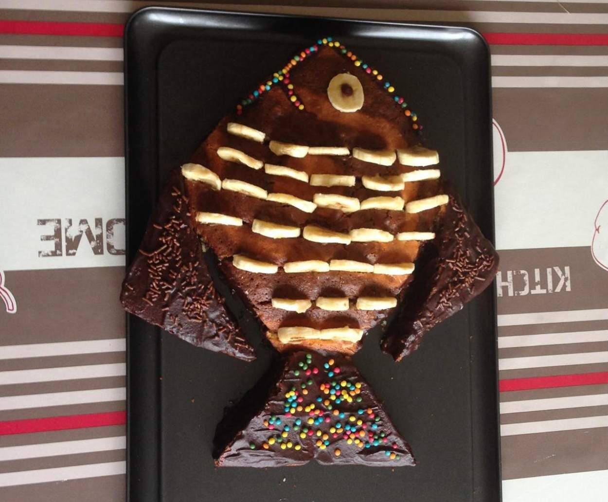 poisson marbré coloré