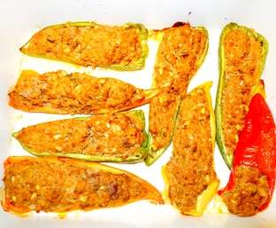 Poivron farci, recette Libanaise Mezzé