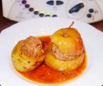 Pommes farcies au veau, sauce Porto