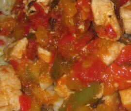 Poulet au 3 poivrons