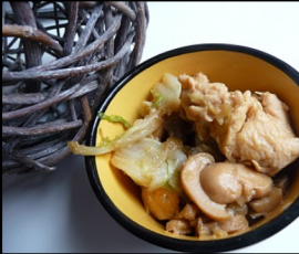 Poulet au chou chinois et champignons