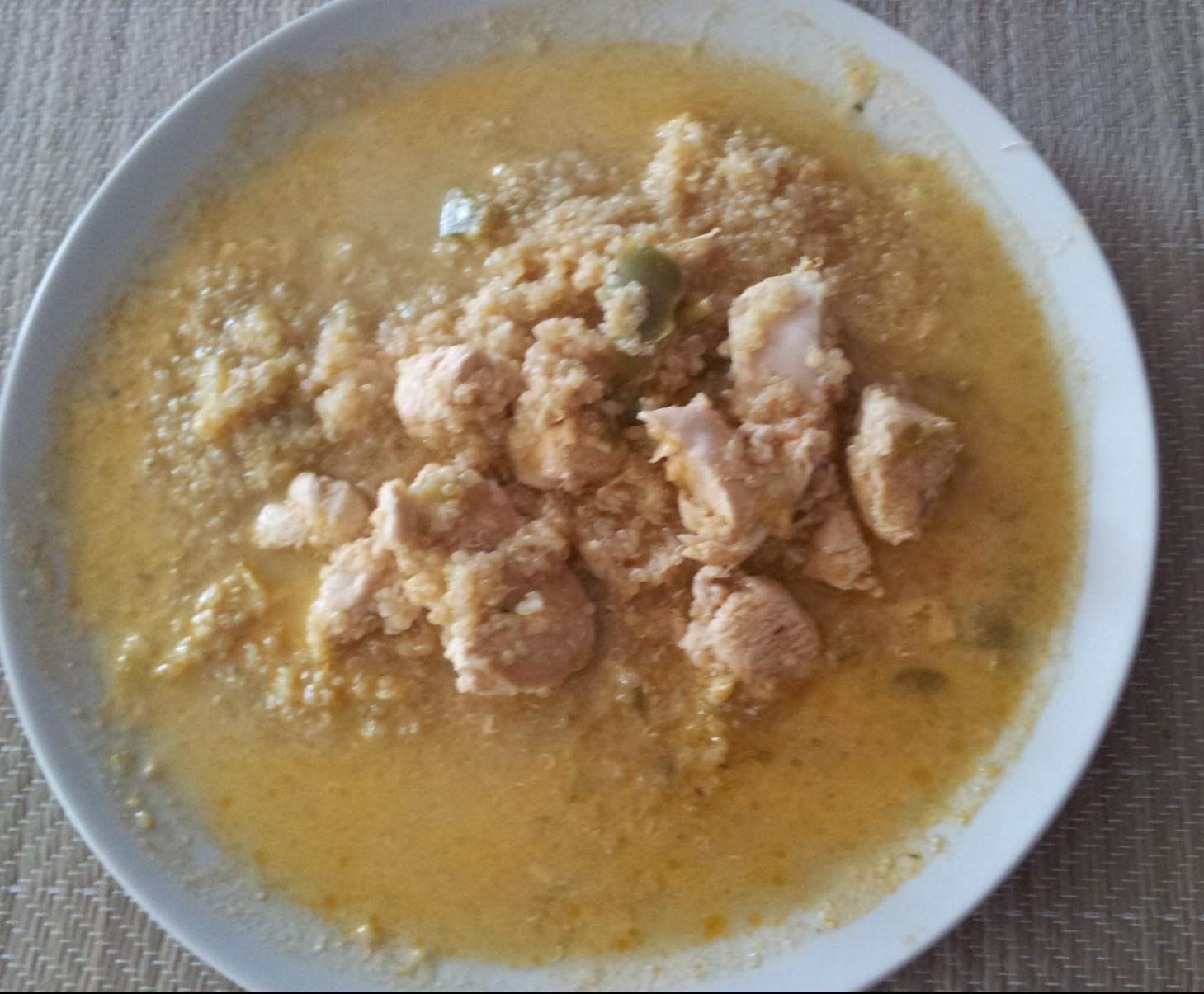 Poulet coco curry poivrons