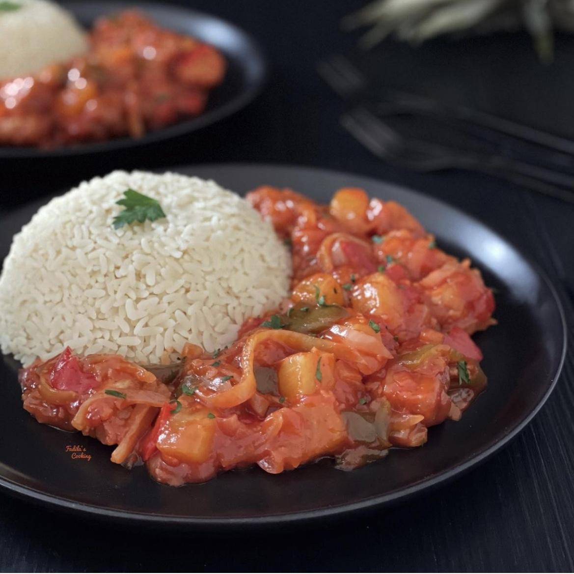 Poulet sauce aigre douce par Fadilascooking