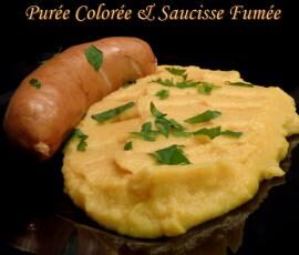 Purée Colorée & Saucisse Fumée