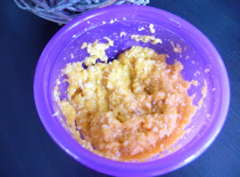 Purée courgette, pomme, carotte au kiri pour bébé