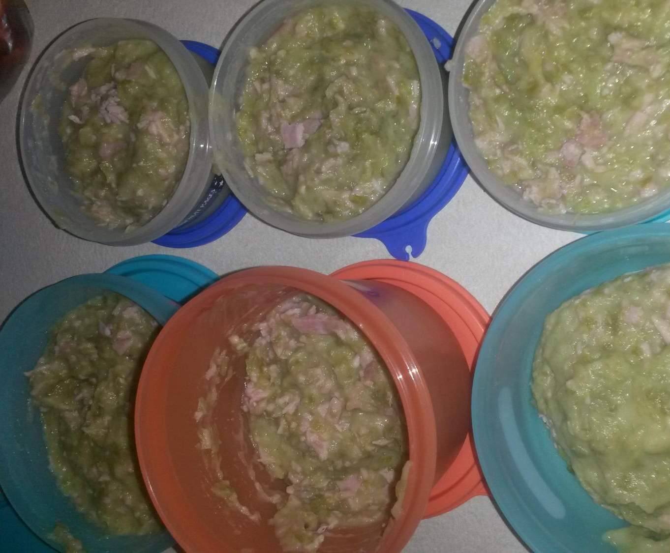 Purée de Haricots Verts, Pommes de terre et Jambon