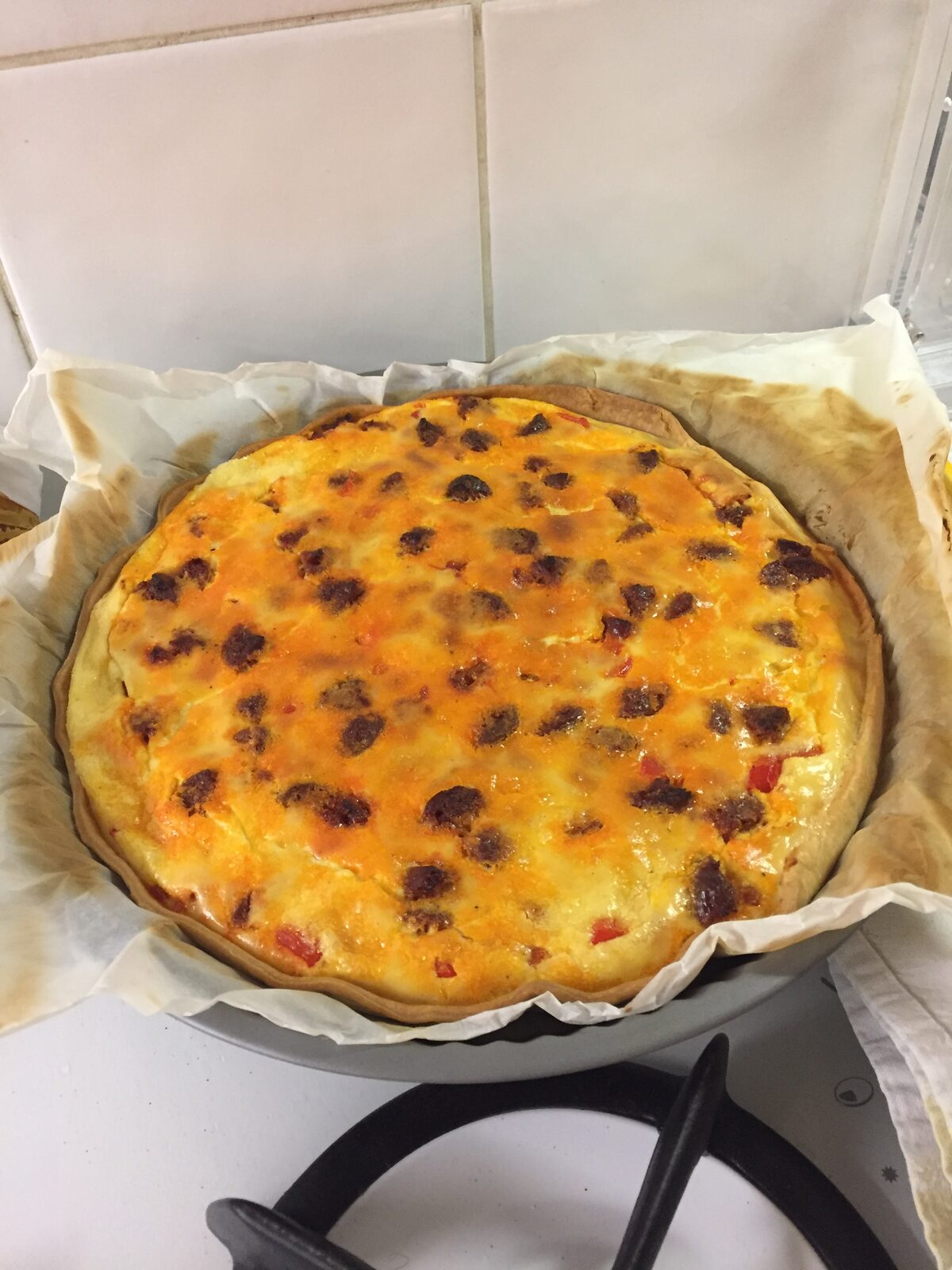 Quiche au poivron et chorizo