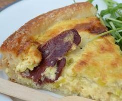 quiche aux poireaux et magrets fumés