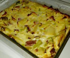 Quiche poireau-poitrine fumée sans pâte