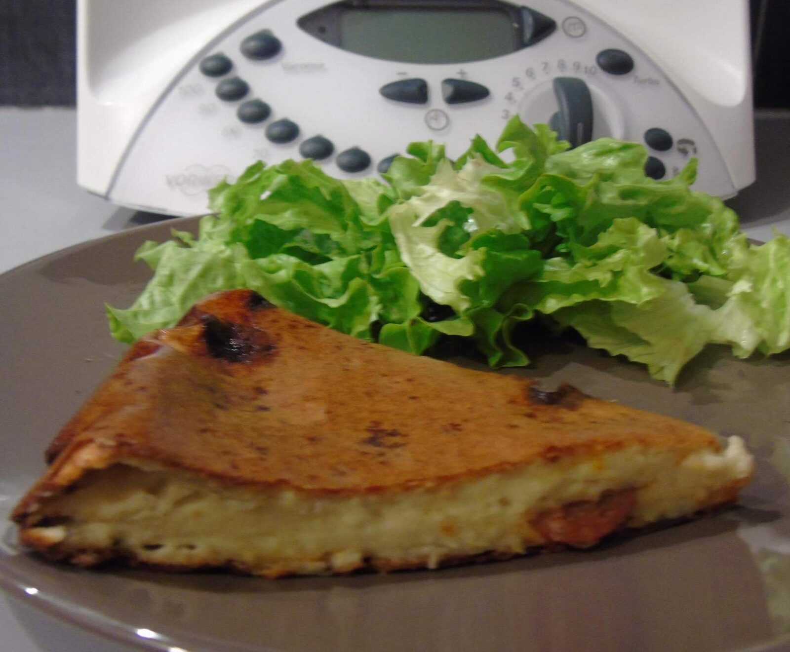 Quiche sans pâte au chorizo - poire et bleu d'auvergne