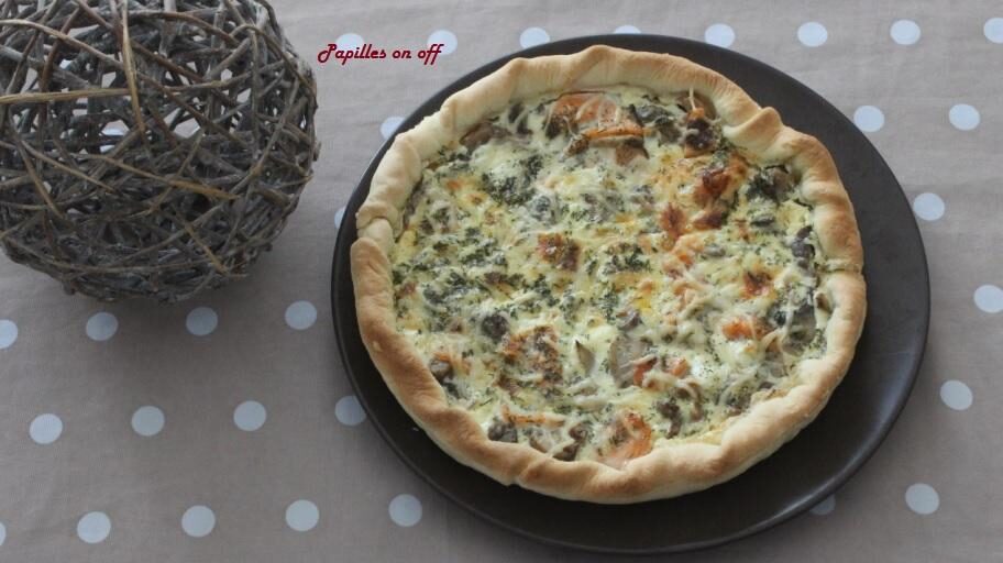 Quiche saumon fumé et champignons