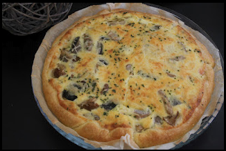 quiche saumon, mascarpone et champignons des bois