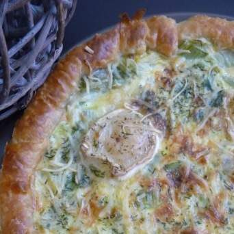 Quiche saumon, poireaux et chèvre