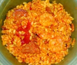 Risotto au chorizo et aux crevettes