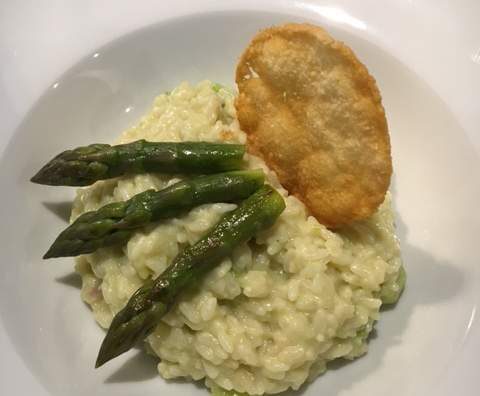 Risotto aux asperges vertes et sa crème d'asperge