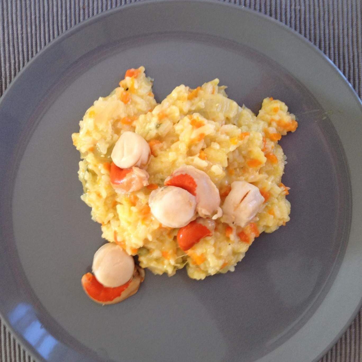 Risotto aux st Jacques et poireaux