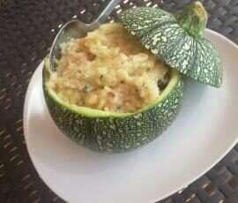 Risotto courgette-fruits de mer
