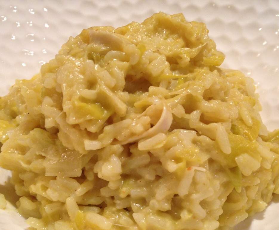 Risotto façon fondue de poireaux