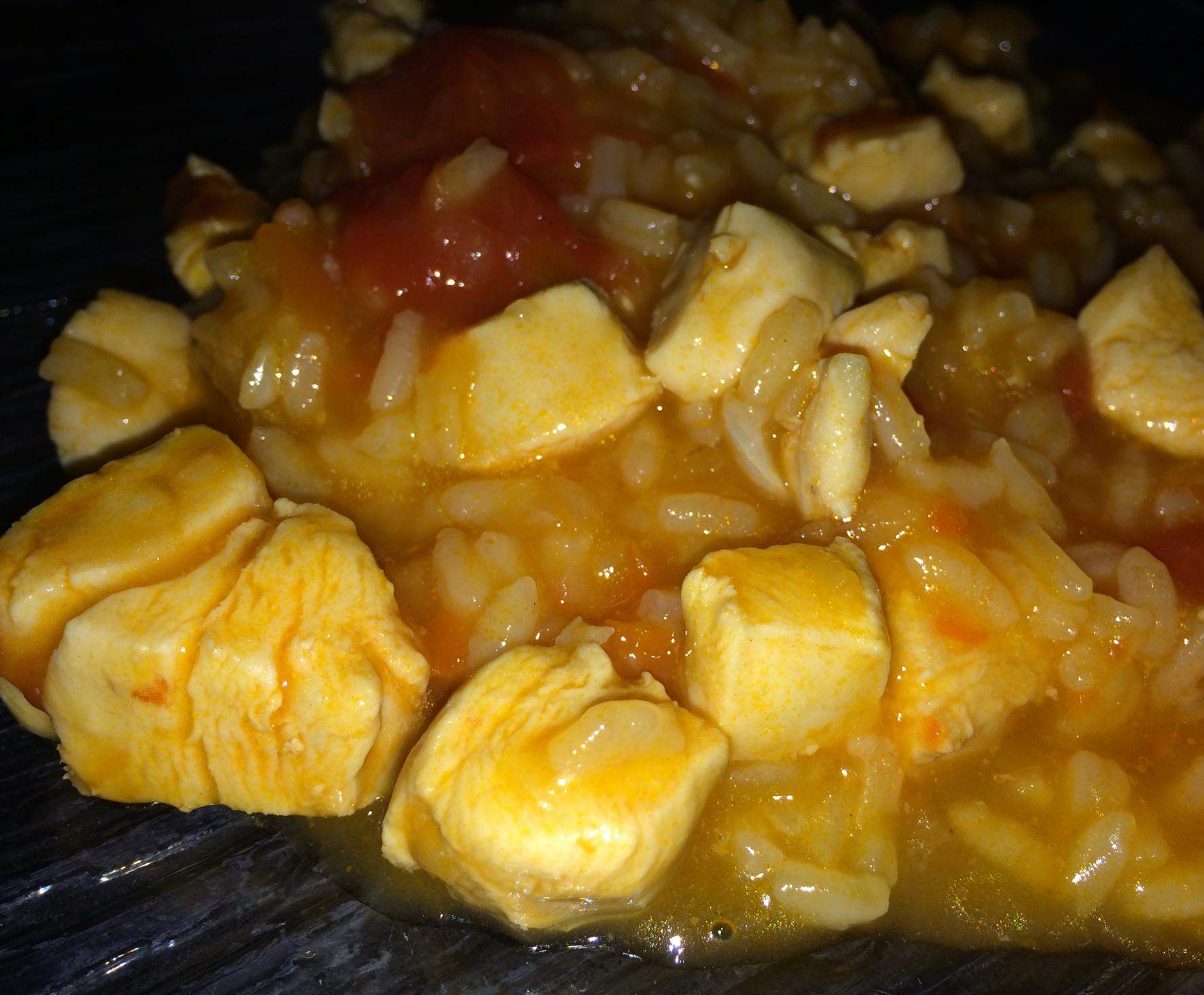 Risotto poulet tomates