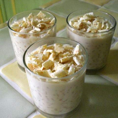 Riz au lait au chocolat blanc