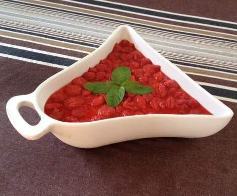 Riz au lait raisins sec et sa compotée de fraises