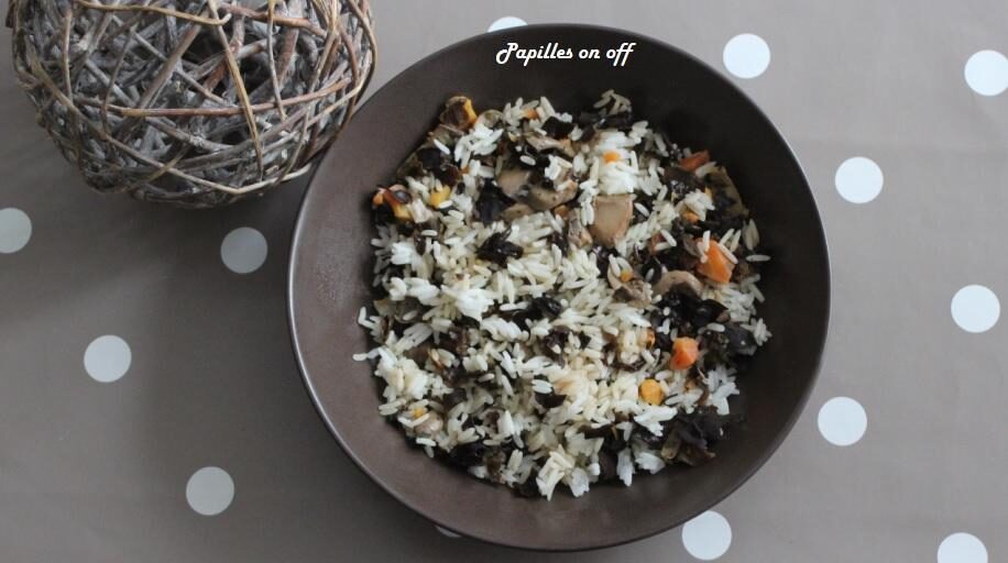 Riz aux champignons et carottes à l'asiatique