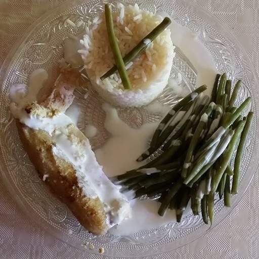 Riz créole et escalopes poulet curry coco banane