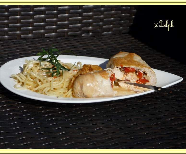 Roulé de dinde à la mozzarella et au poivron