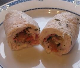 Roulé de volaille au bacon et gorgonzola