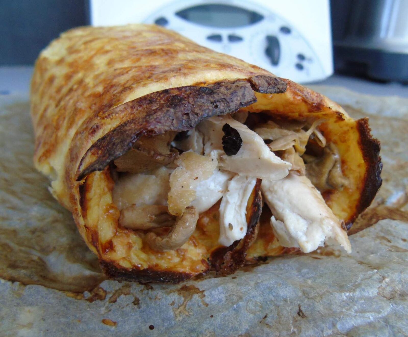 Roulé pommes de terre - Poulet crème - Champignons