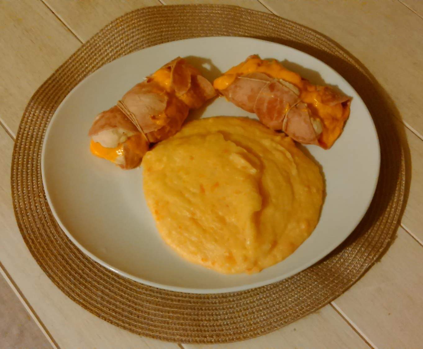 Roulés de poulet au jambon et Purée