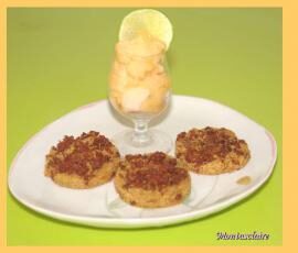 sablés jambon/roquefort et sorbet melon/citron vert