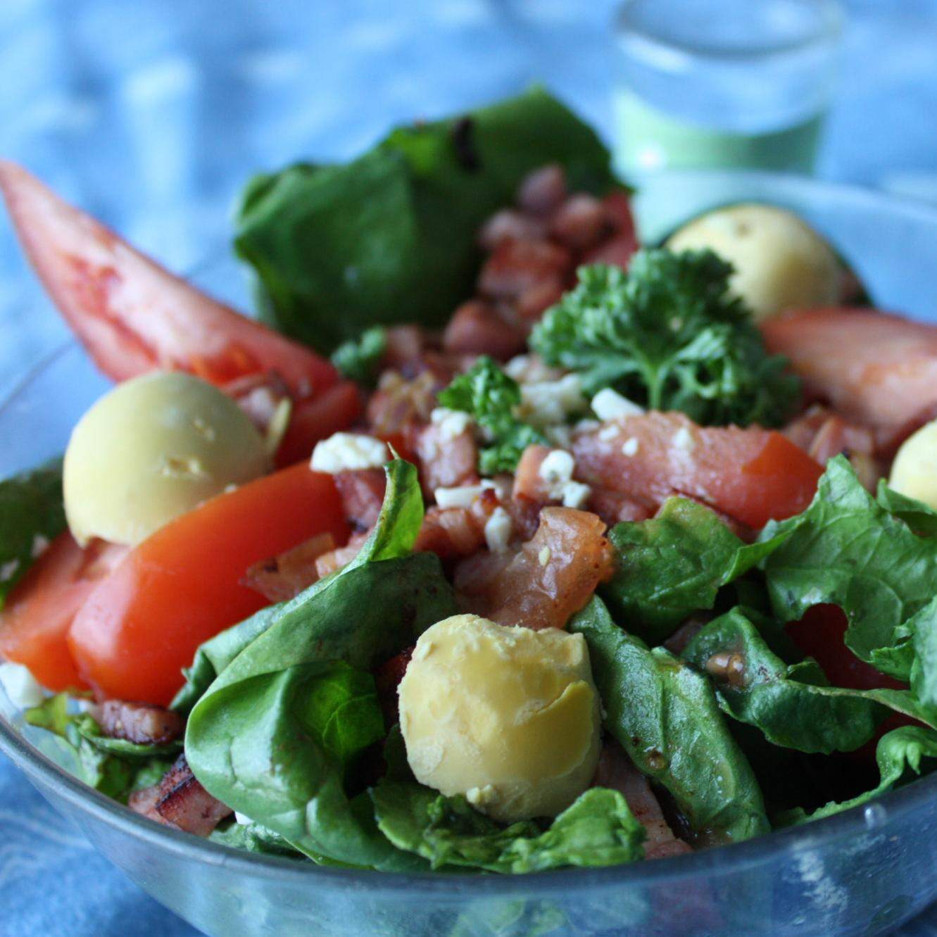 Salade d'épinards aux lardons