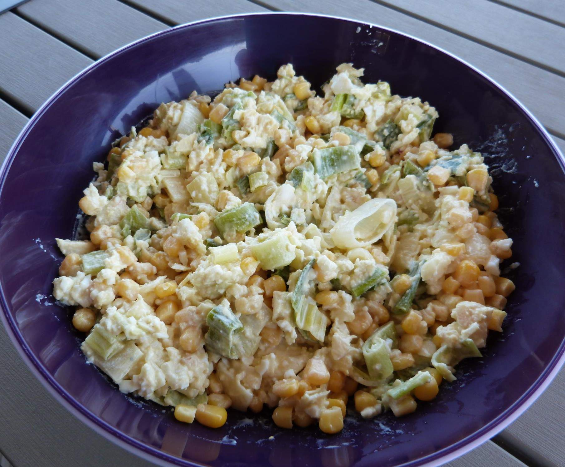 Salade de mais et poireaux