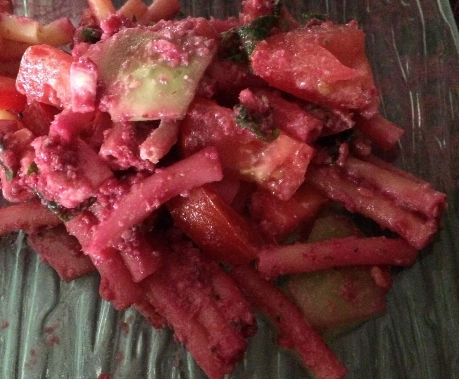 SALADE de PÂTES au PESTO de BETTERAVE