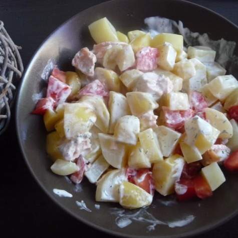 Salade de pommes de terre au saumon