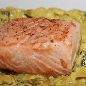 Saumon au fondant de poireaux curry