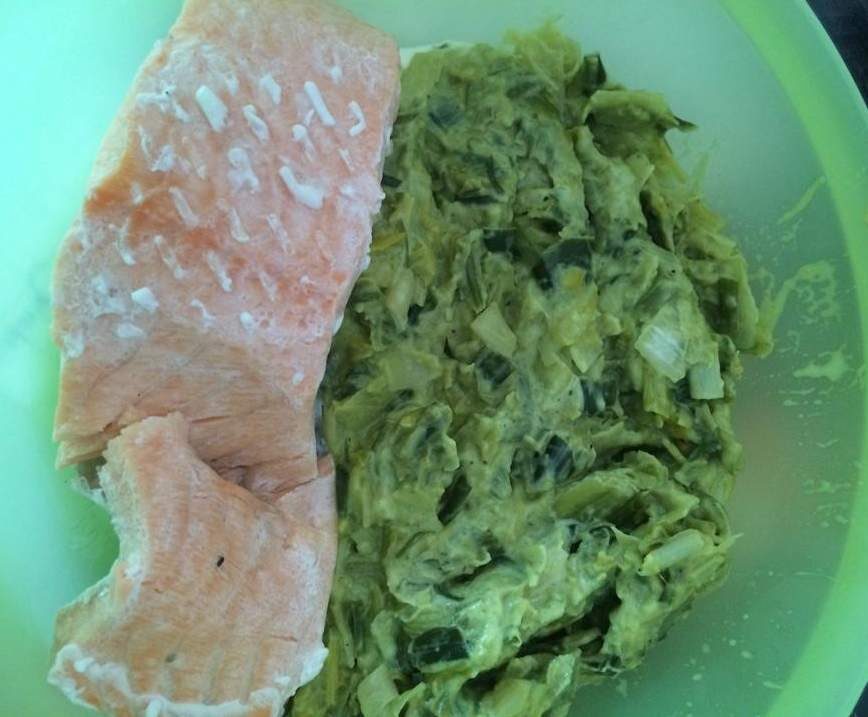 Saumon et fondue de poireaux